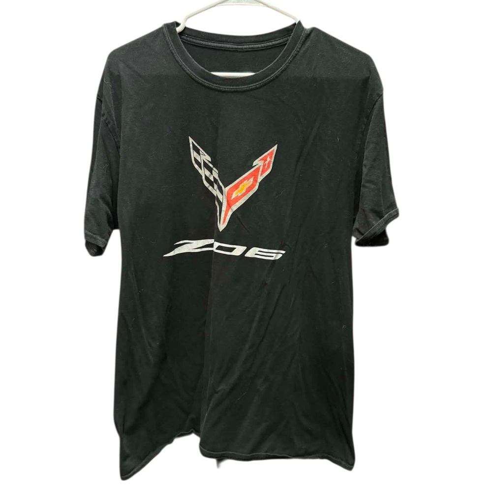 Corvette Z06 Black Logo Tee LARGE pit to pit 21in